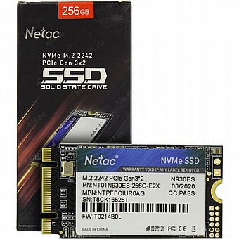 ���� ����� NeTac SSD N930ES 2242 NVMe 256GB  R/W:1650/1550 SLC Caching