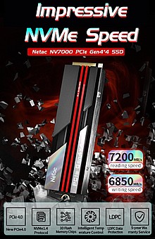 ���� ���� ����� NeTac SSD NVMe m.2 NV7000 4TB  R/W:7200/6800 Pci4.0
