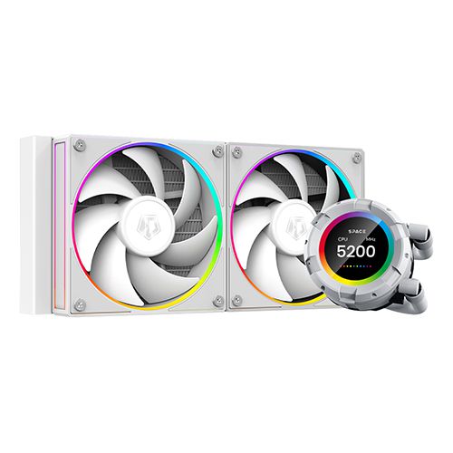 קירור נוזלי ID Cooling SPACE LCD SL240 LCD White ARGB TDP250W