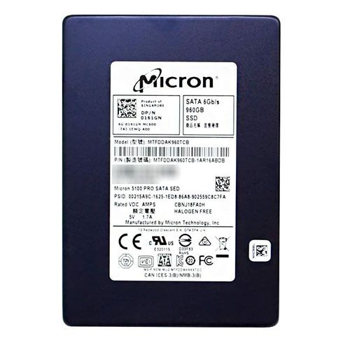 דיסק - כונן  Micron 5100 PRO SSD 960GB SATA 2.5" MTFDDAK960TCB