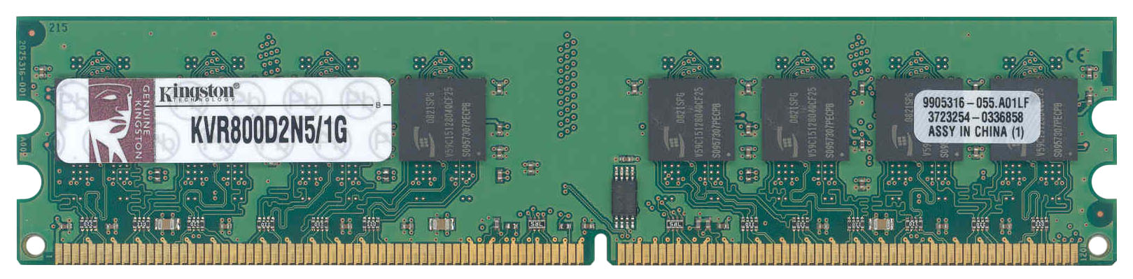 זיכרון למחשב - KINGSTON KVR800D2N5/1G 1Gb 800Mhz DDR2