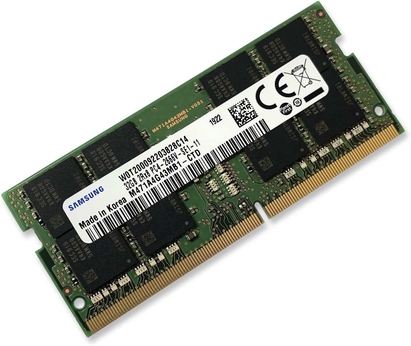 זיכרון למחשב נייד  Samsung DDR4 32GB 2666Mhz M471A4G43MB1-CTD SODIMM