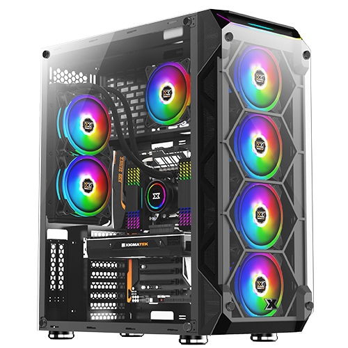 מארז מחשב - Xigmatek Overtake 6X120mm RGB + Remote