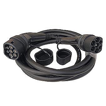מאריך כבל טעינה לרכב חשמלי 7.5 מטר 11 קילוואט Type-2 To Type-2 TPU
