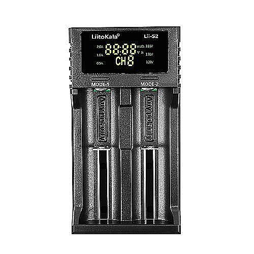 קיט מטען סוללות ליתיום חכם LiitoKala Lii-S2 עם זוג סוללת Sunpower 21700