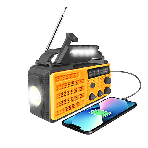 מכשיר הישרדות רב-תכליתי פנס חירום רדיו fm מטען לטלפון