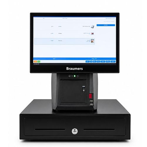 קופת אנדרואיד כולל תוכנה שני מסכים ומדפסת Braumers POS BRPS-AN2DP80B
