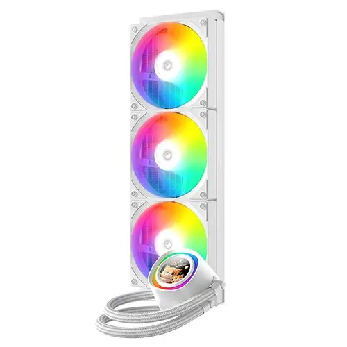 קירור נוזלי לבן ID Cooling FX360 LCD WHITE ARGB TDP 350W
