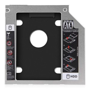 מתאם לדיסק קשיח SLIM DVD SSD CADDY TRAY IDE Universal 12.7mm