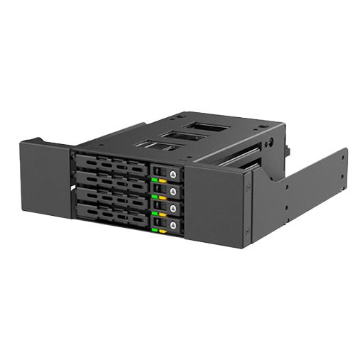 מגירת שליפה מהירה VISION3 N-48SSr15 – מכלול אחסון ל-4 כונני 2.5" SATA/SAS בתא 5.25"