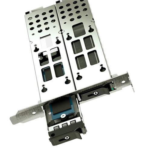 מארז פנימי Vision3 GMP-102M2r לשני כונני M.2 NVMe בחריץ PCI עם מגשים נשלפים וקירור פסיבי